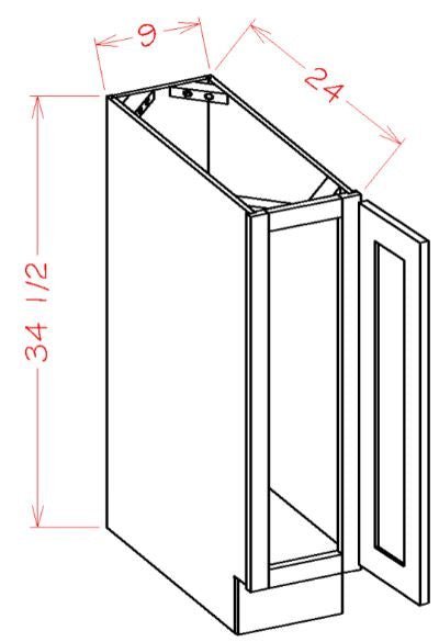 Shaker Gray Base Cabinet 12"