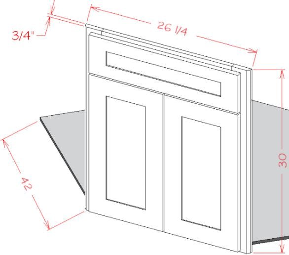 Highland White RTA 42" Corner Sink Base Front