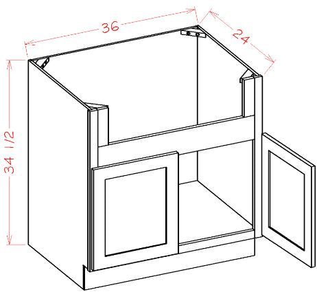 Oxford Mist RTA 36" Farm Sink Base Cabinet