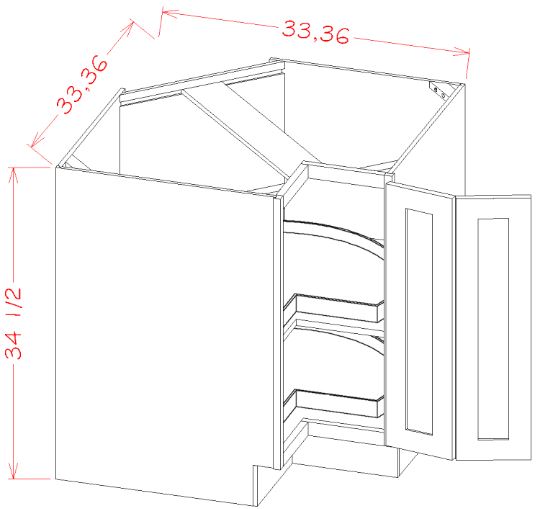 Yarmouth RTA 33" Corner Base Cabinet