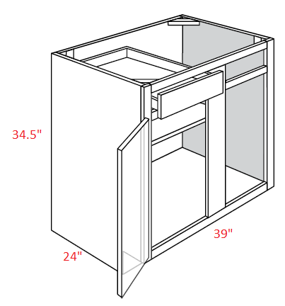 Amesbury White Shaker RTA Corner Base Cabinet