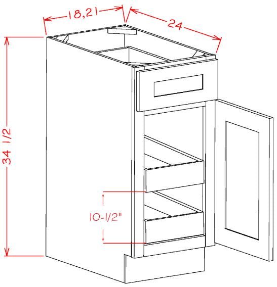 Highland Ivy RTA 18" Base Cabinet With Roll Outs