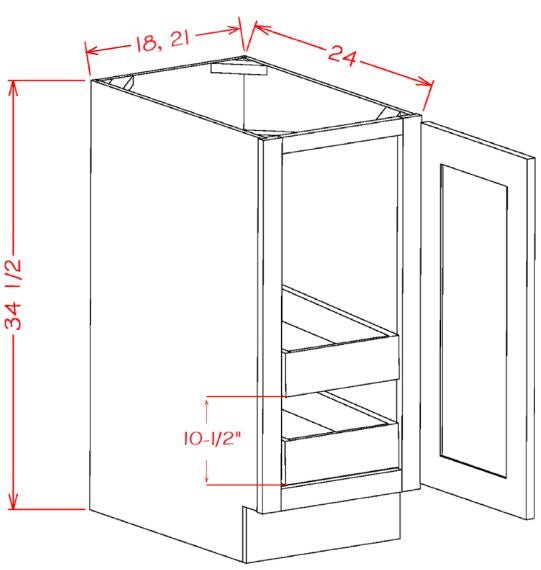 Highland Ivy RTA 18" Base Cabinet With Roll Outs