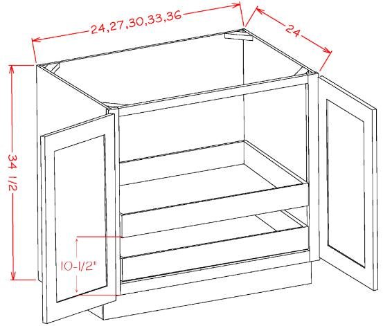 Highland Ivy RTA 36" Base Cabinet With Roll Outs