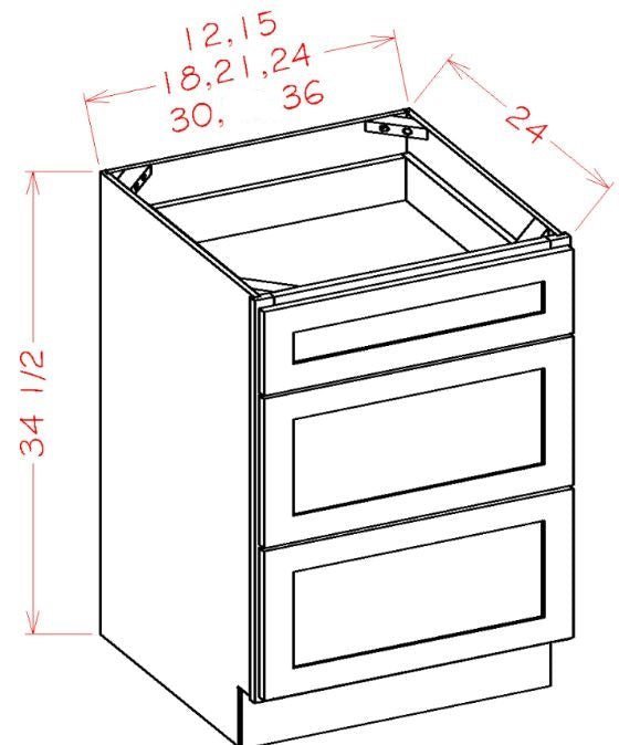 Oxford Mist RTA 30" Drawer Base Cabinet