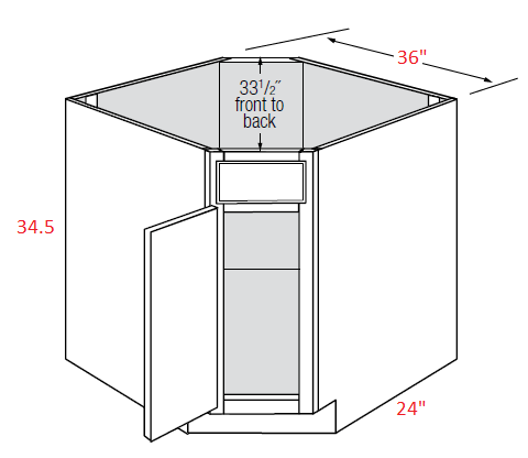 Yarmouth RTA 36" Corner Sink Base Cabinet