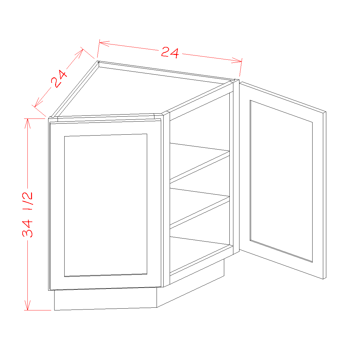 Yarmouth RTA 24"Angle Base Cabinet