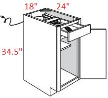 Amesbury White Shaker RTA 18" Base Charging Cabinet