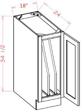 Highland Ivy RTA 18" Base Cabinet With Tray Divider