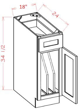 Highland Ivy RTA 18" Base Cabinet With Tray Divider
