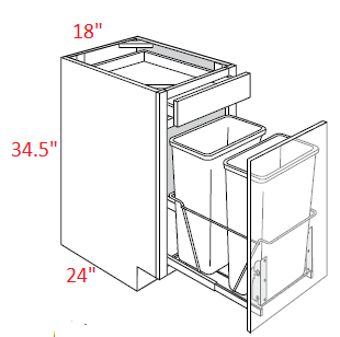 Yarmouth RTA 18" Trash Base Cabinet With Door Mount Kit