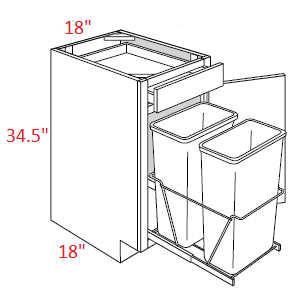 Essex Castle Assembled 18" Trash Base Cabinet