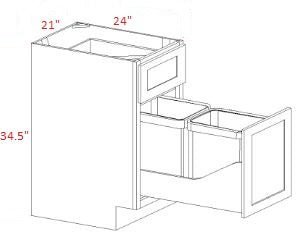 Highland Black RTA 21" Soft Close Trash Base Cabinet