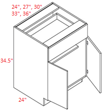 Euro M Black RTA 33" Base Cabinet