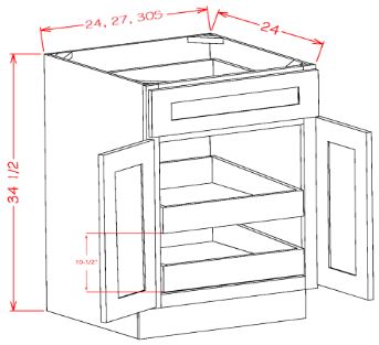 Highland Ivy RTA 30" Base Cabinet With Roll Outs