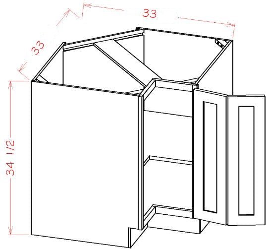 Highland White RTA 33" Easy Reach Corner Cabinet
