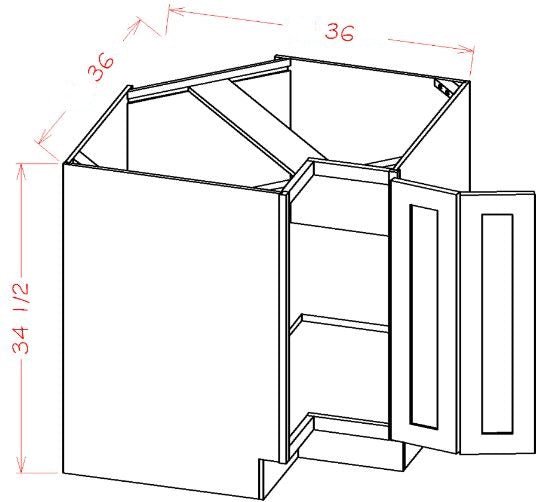 Highland White RTA 36" Easy Reach Corner Cabinet