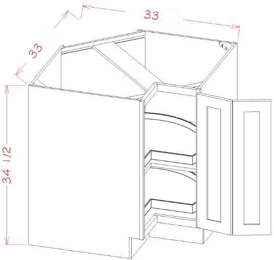 Oxford Mist RTA 33" Corner Base Cabinet
