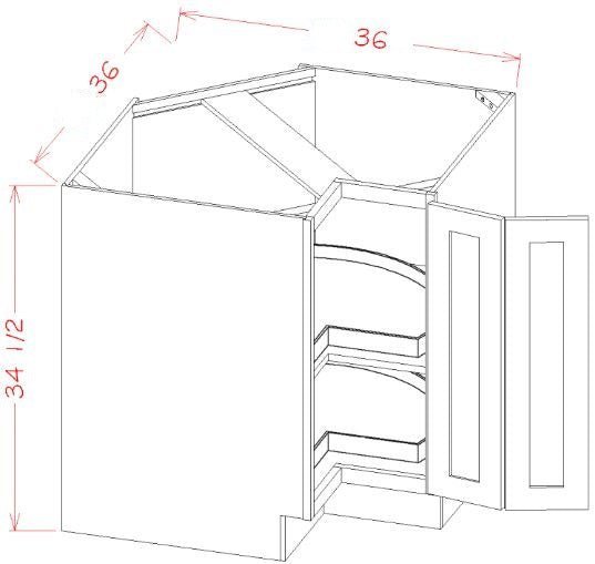 Oxford Mist RTA 36" Corner Base Cabinet