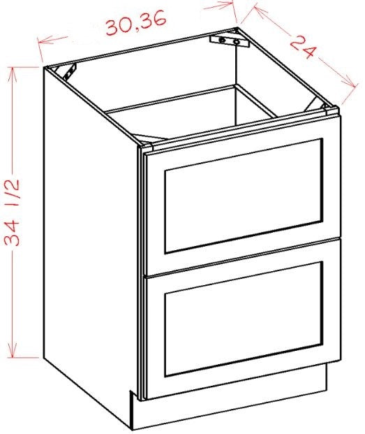 Essex Castle Assembled 30" Drawer Base Cabinet