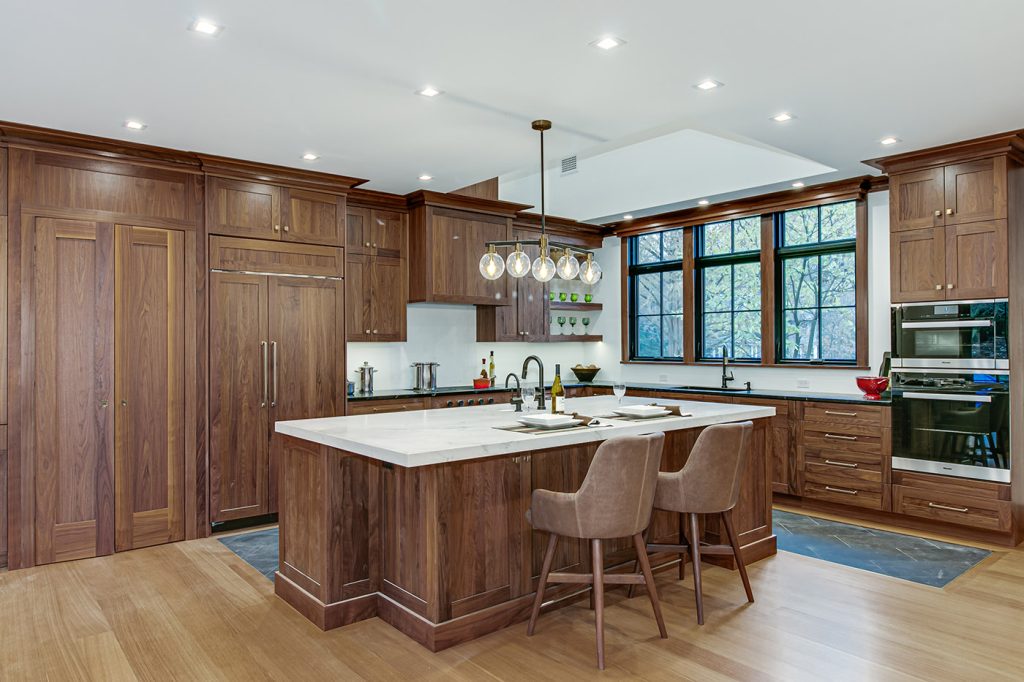 Walnut kitchen cabinets