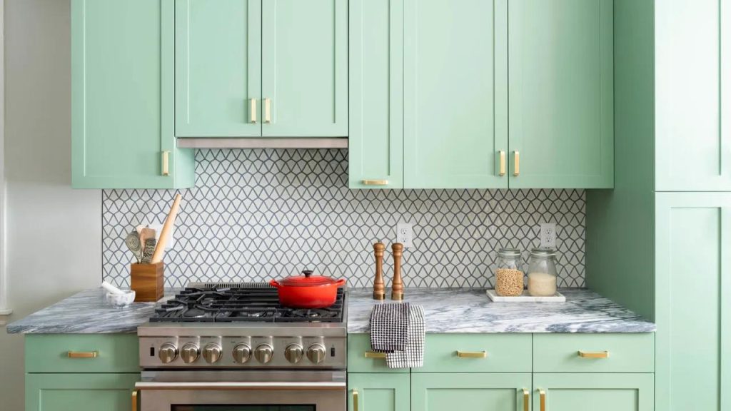 Mint-Green-cabinet-for-small-kitchens