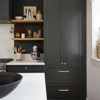 Black Shaker Pantry Cabinet
