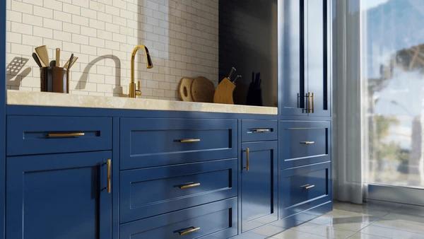Dark Blue Base Cabinet