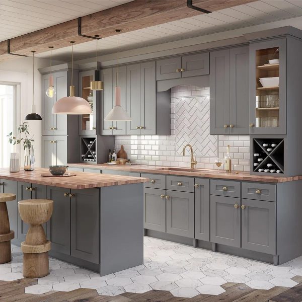 Light Grey Kitchen Base Cabinet