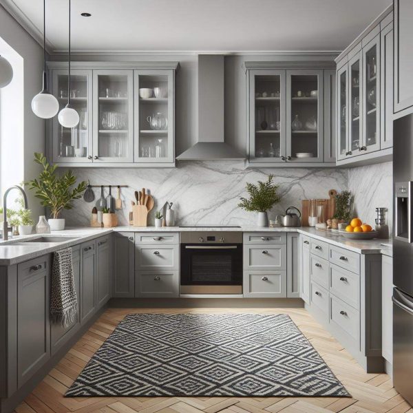 Light Grey Kitchen Oven Cabinet