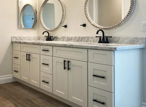 white bathroom vanity