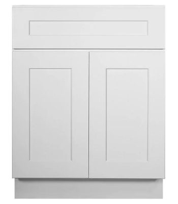 Builder-Grade-Frameless-White-Shaker-Cabinets-2-Door-1-Drawer-24-Inch-Base