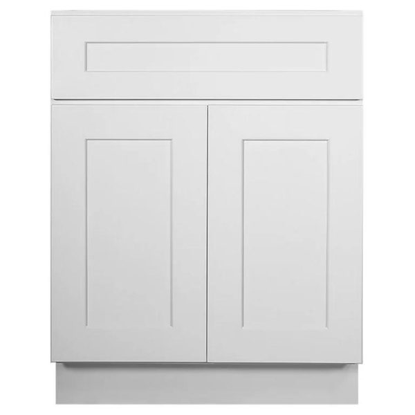 Builder-Grade-Frameless-White-Shaker-Cabinets-2-Door-1-Drawer-24-Inch-Base