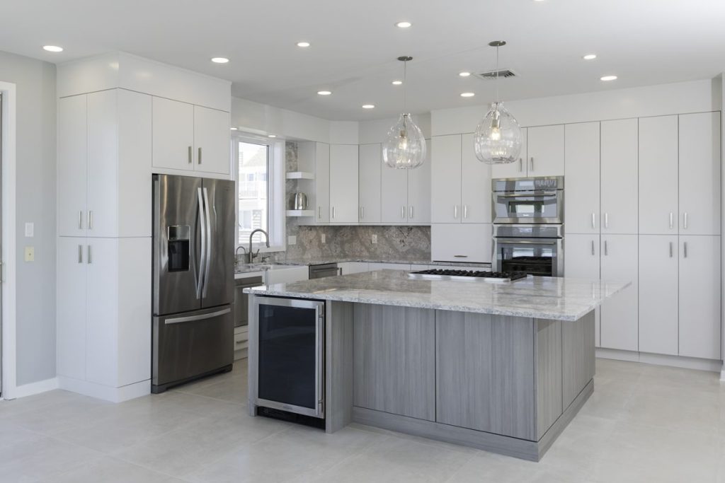 Contemporary White and Grey Cabinets