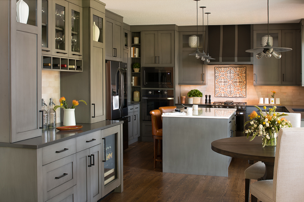 Dark Grey Stained Cabinets