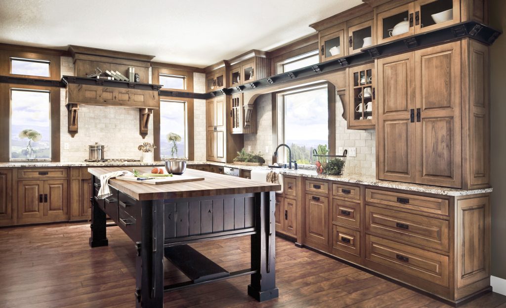alder wood cabinets