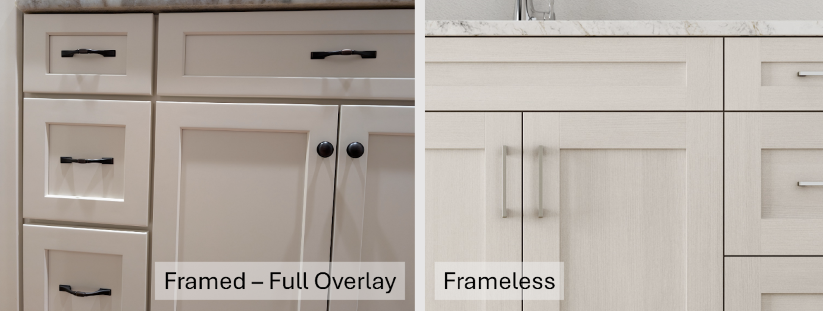 Frameless vs Full Overlay Cabinets