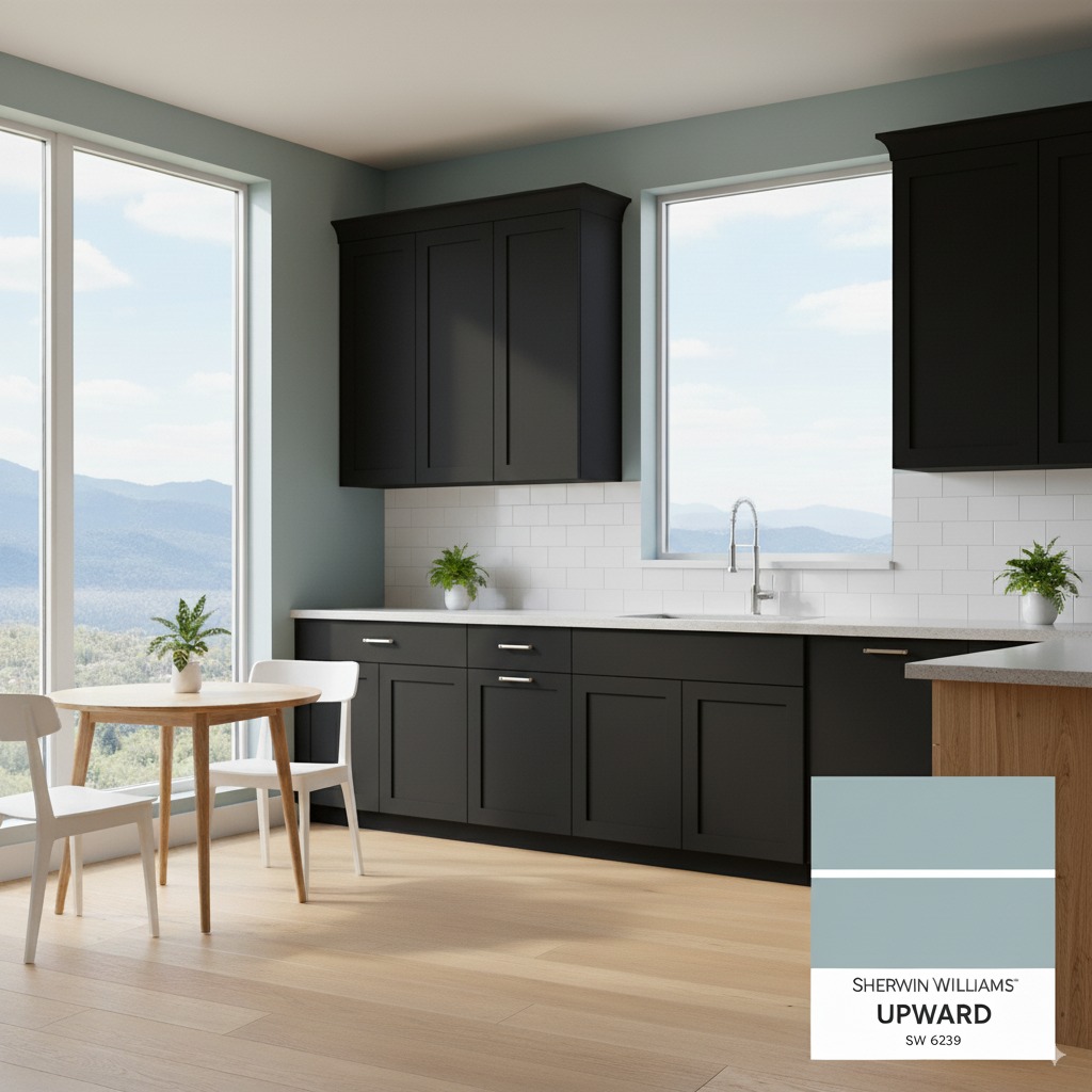 Black Cabinets With Sherwin Williams Upward