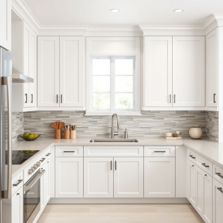 Shaker-Kitchen-Backsplash-Ideas-for-White-Cabinets